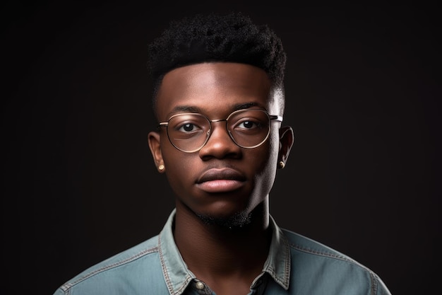 african man glasses 3d model Happy african man in 3d glasses. advertising poster template. cinema