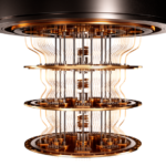 quantum computing black and white image Quantum computing generic color outline icon