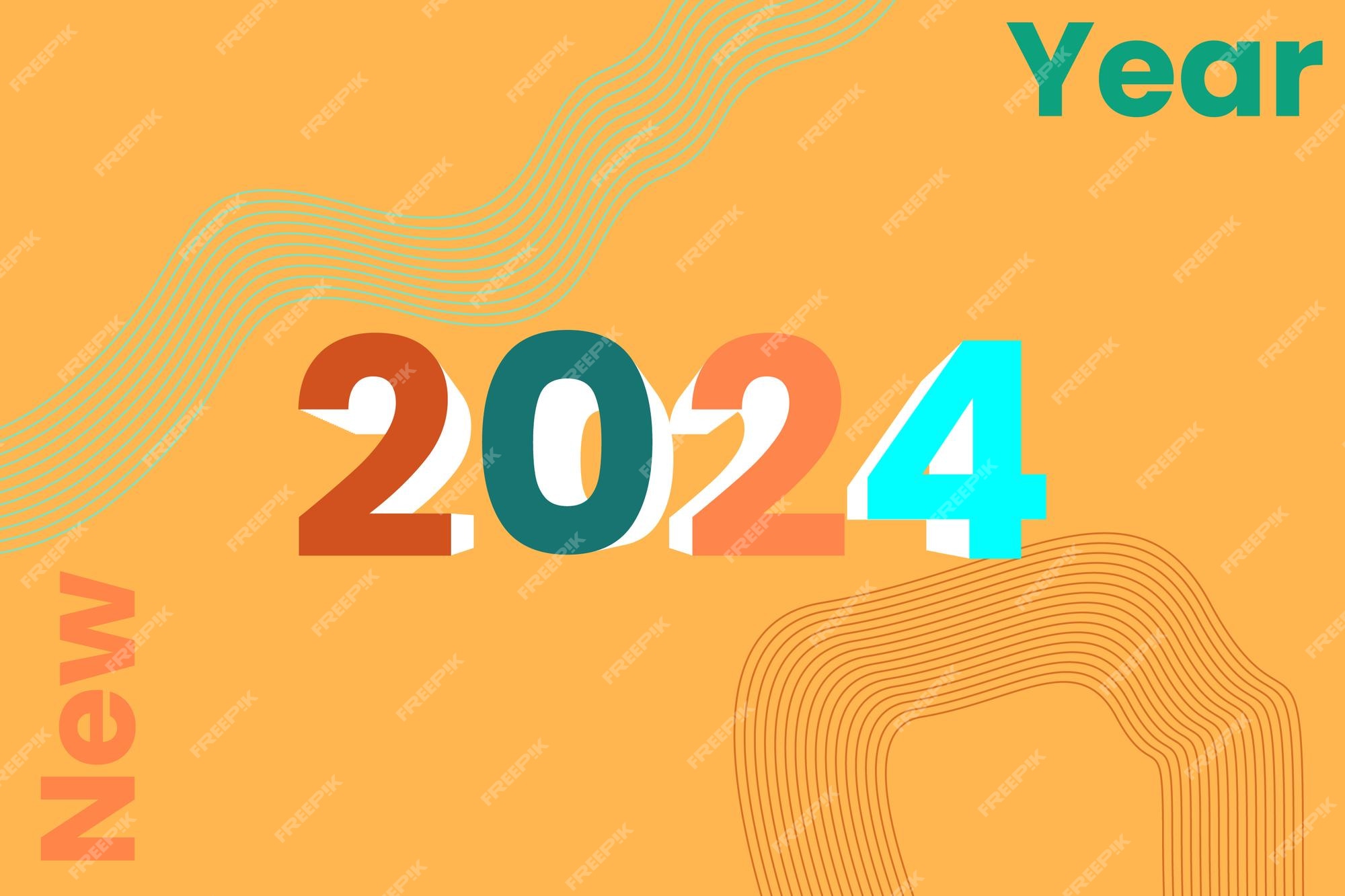 Premium Vector | Paper cut 2024 design
