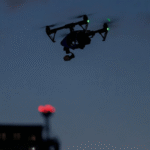 aerial photography drone at night Drone flying at night