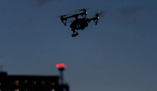 aerial photography drone at night Drone flying at night