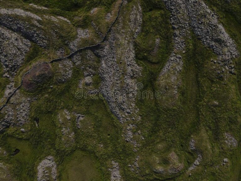 aerial drone lava field Aerial drone landscape of lava fields at fagradalsfjall volcano iceland