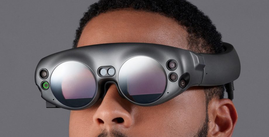 A close-up of the Magic Leap One AR Glasses.