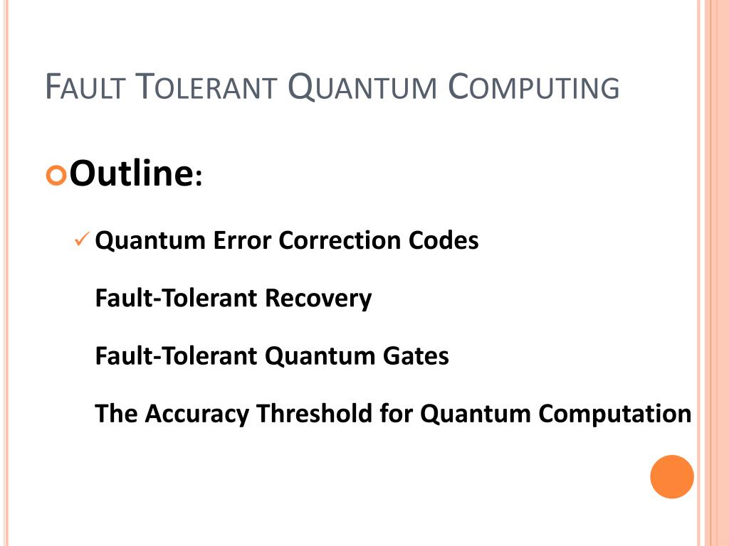 PPT - Fault Tolerant Quantum Computation PowerPoint Presentation, free