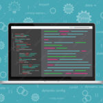 web design laptop coding Premium vector