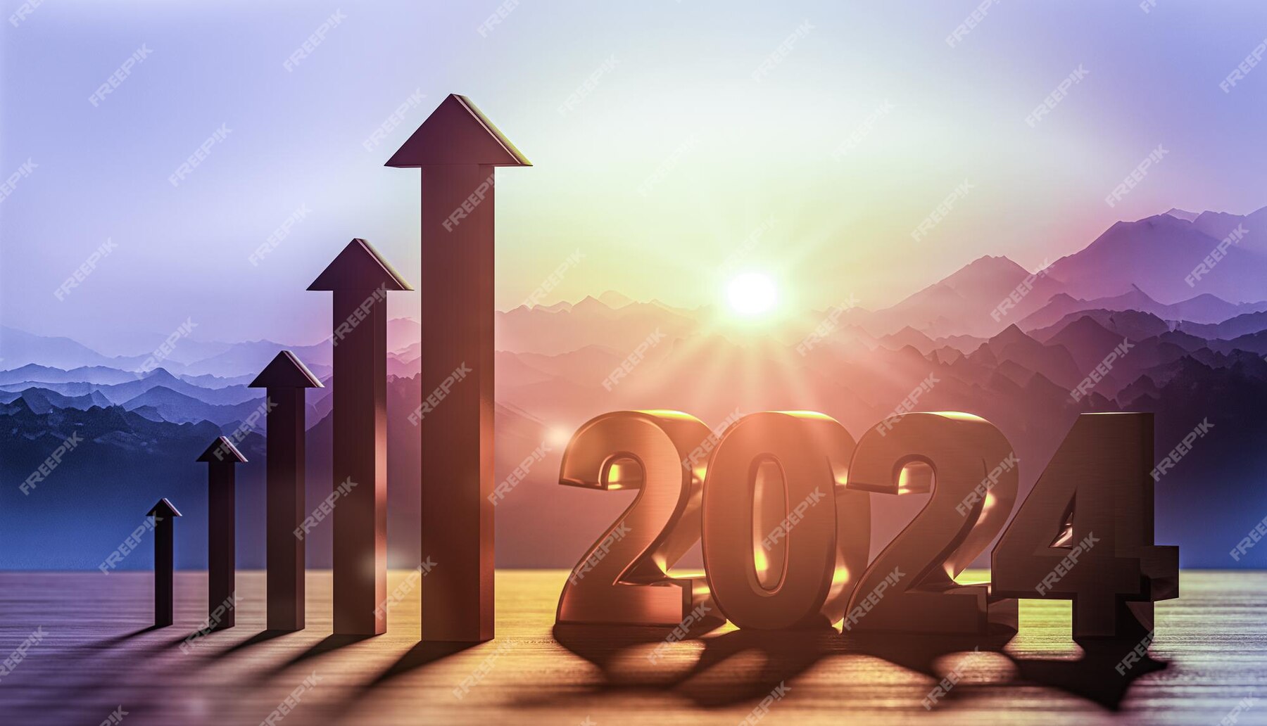 Premium Photo | 2024 new year Development and growth concept Future
