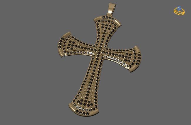 Another Angle of the Diamond Cross Pendant