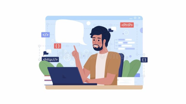 coding laptop animated images Kid laptop coding icon, cartoon style stock vector