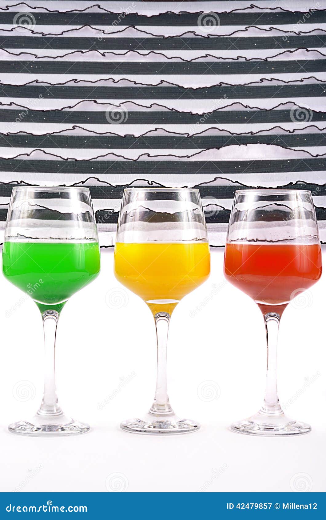 Colored Glasses with Drinks Stock Image - Image of celebration