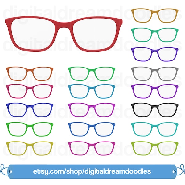 Glasses Clip Art - Etsy