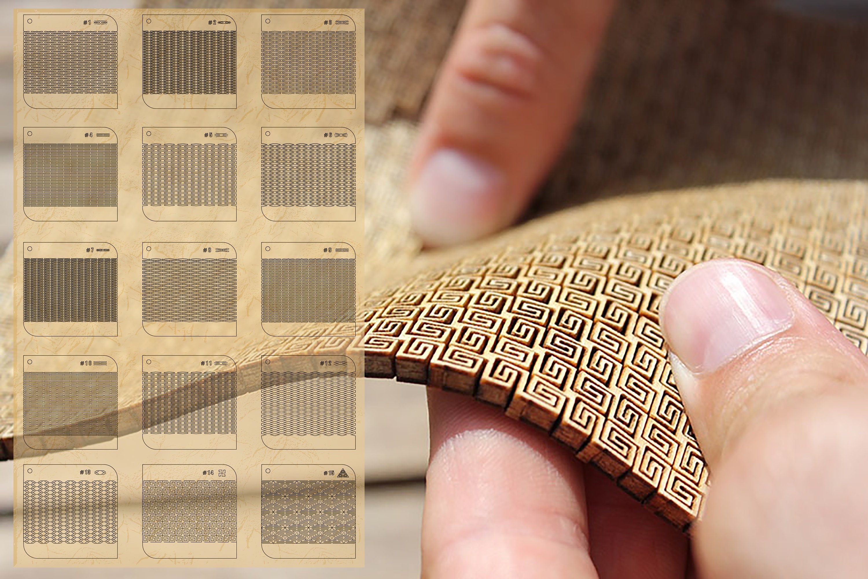 Super Flexible Living Hinge 16 Laser Cut Files for Coreldraw - Etsy