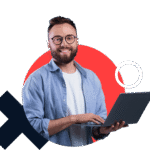 guy studieng coding with laptop image Coding project young man sitting laptop stock vector (royalty free