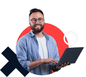 guy studieng coding with laptop image Coding project young man sitting laptop stock vector (royalty free