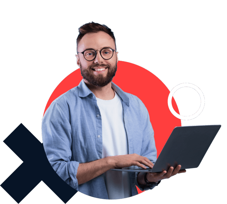 guy studieng coding with laptop image Coding project young man sitting laptop stock vector (royalty free