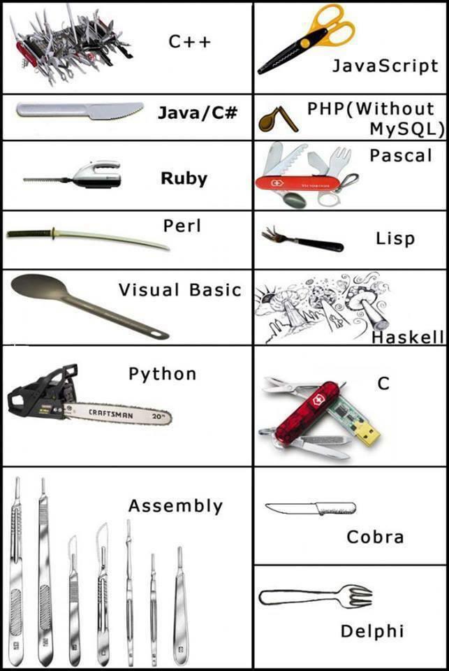 programming languages comparison meme Different programming languages meme