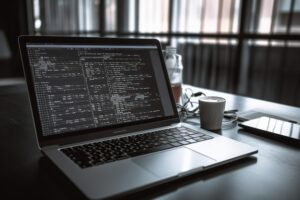 software development coding on laptop Premium photo