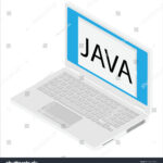web developer with laptop coding picture Vector laptop coding concept web developer stock vector (royalty free