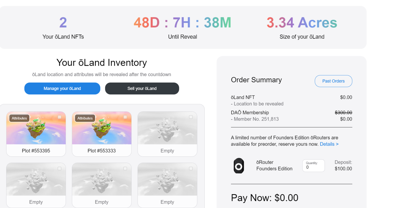 Nhận NTF OLand nền tảng metaverse không gian nơi của thế giới kỹ thuật