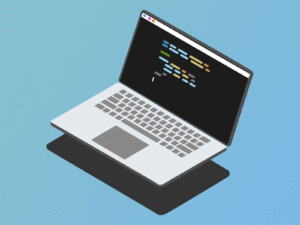 coding laptop image for presentation laptop and coding stock vector