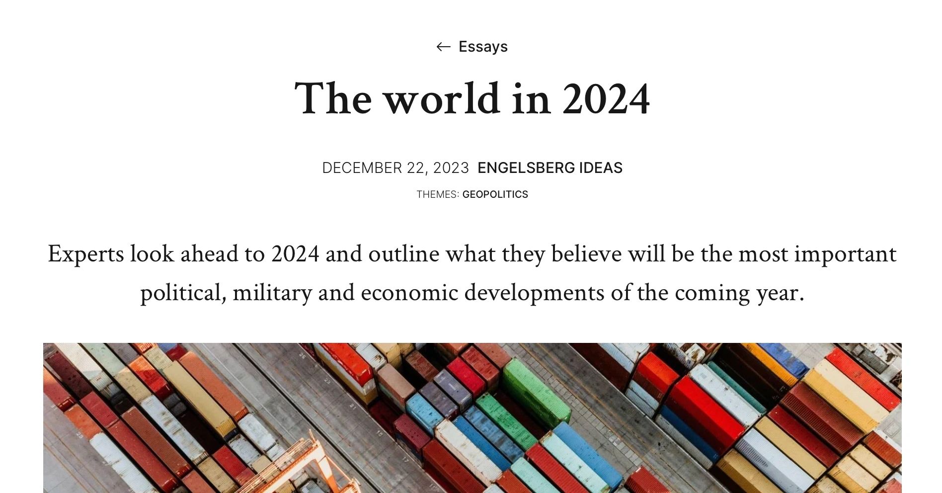 The World in 2024