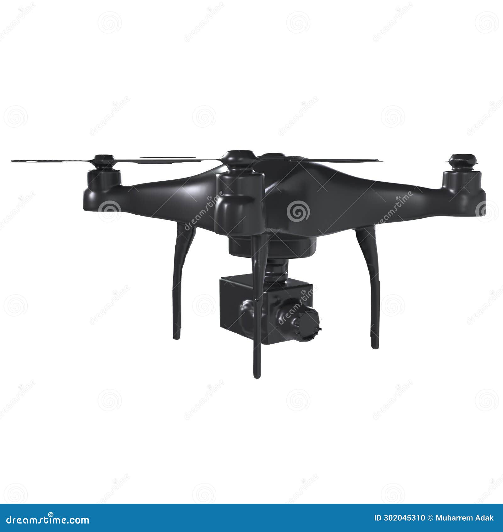 Drone Isolated on White Background Stock Illustration - Illustration of