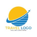 company logo on travel router Travel company logo travel brand logo for business travel vector logo